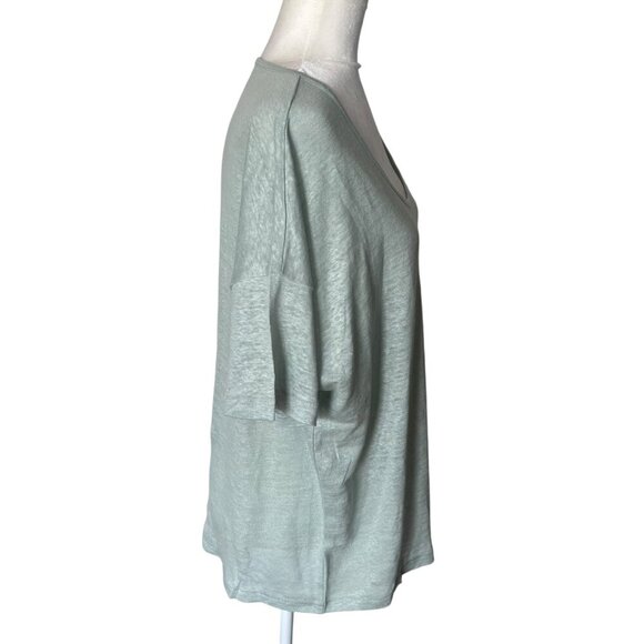 J.Crew 100% Linen Relaxed Tee Sage Green Color Size Medium - Picture 5 of 11